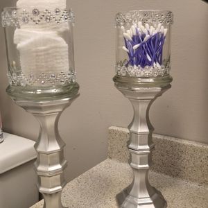 Cosmetic organizers/candle holders